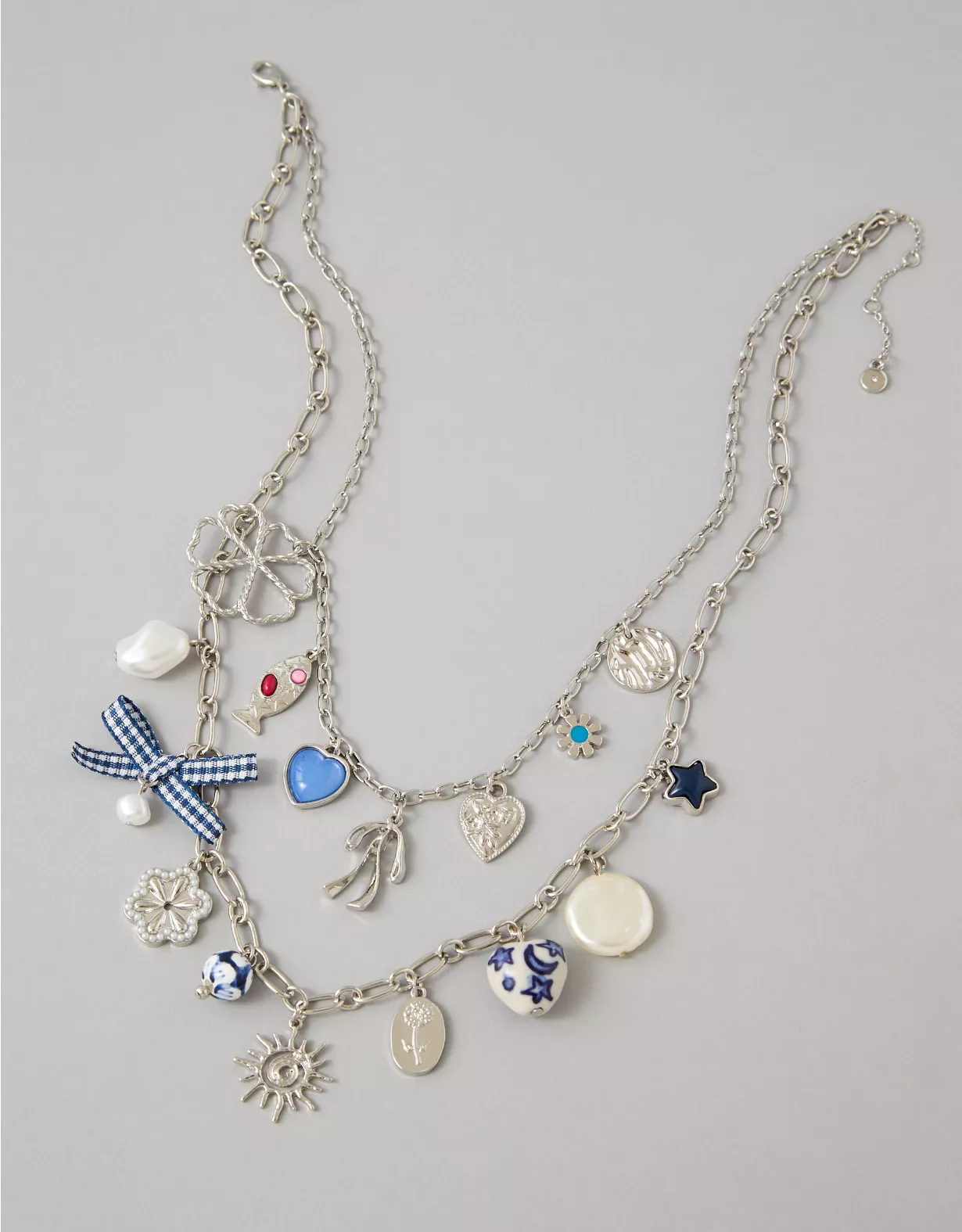 american eagle AEO Double Layered Charm Necklace