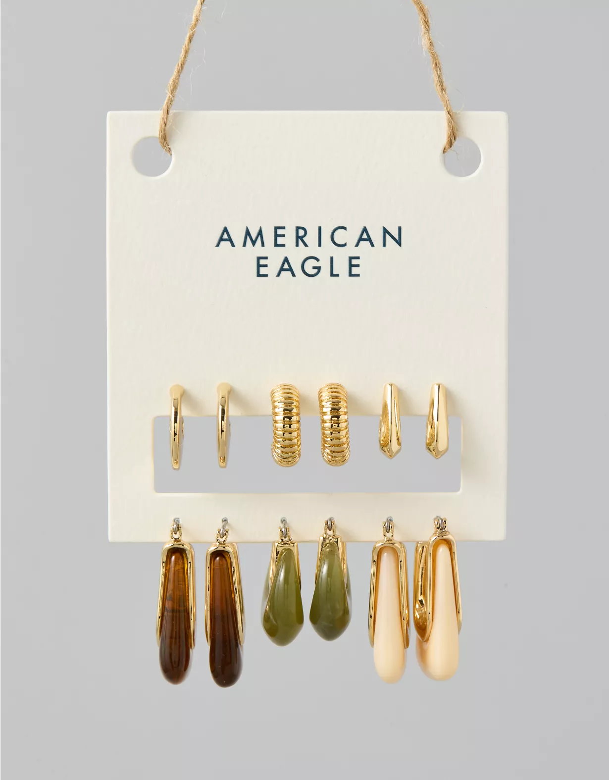 American Eagle AEO Enamel Hoop Earrings 6-Pack