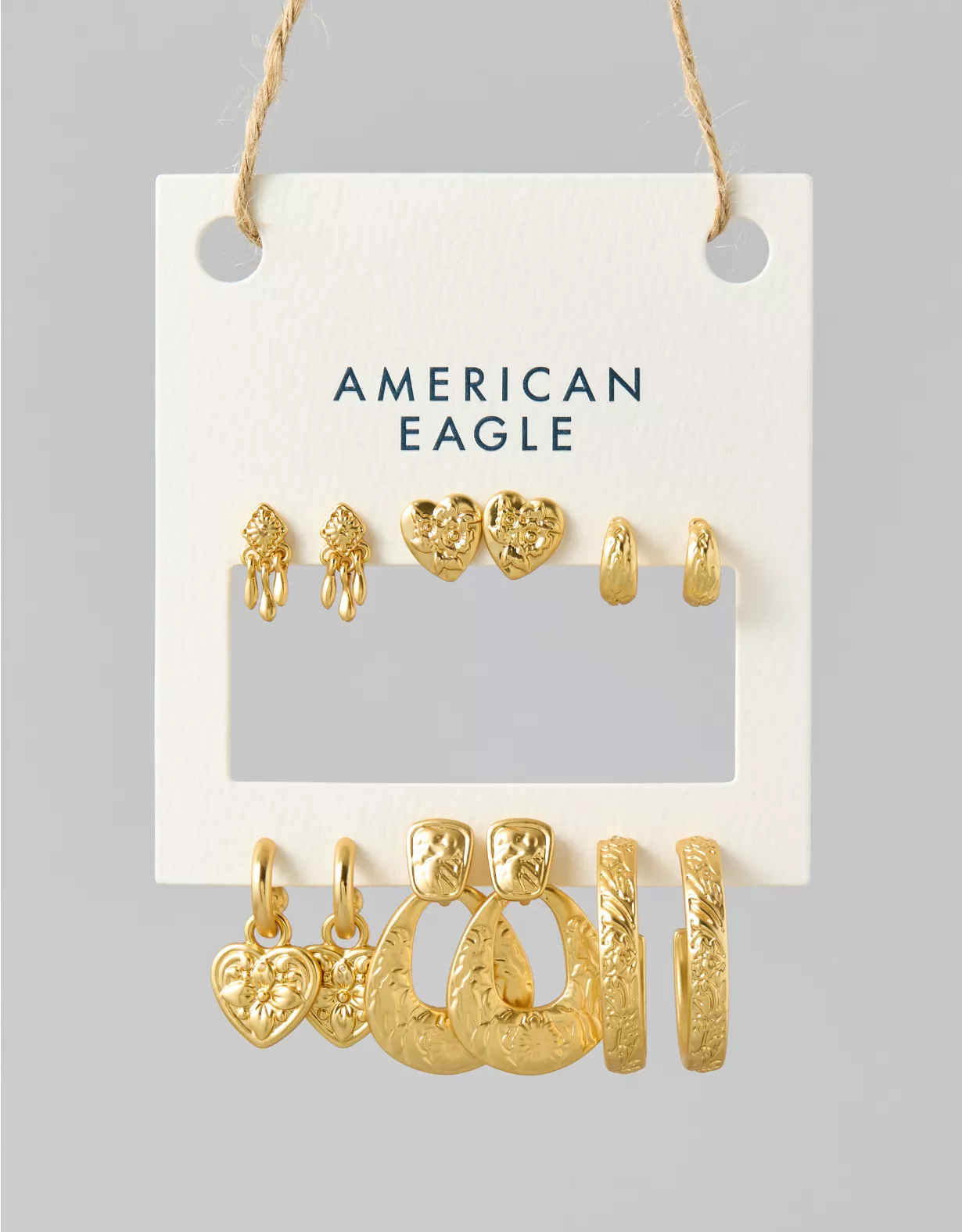 american eagle AEO Etched Earrings 6-Pack
