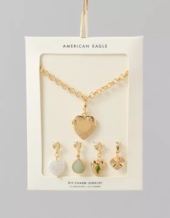 American Eagle AEO Heart Charm Kit Necklace