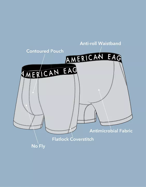 American Eagle AEO Men's 6" Flex Boxer Brief 3-Pack