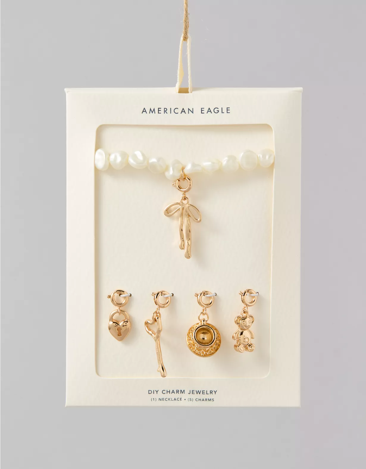 American Eagle AEO Pearl Charm Kit Necklace