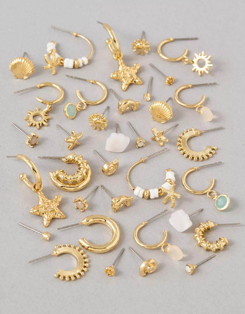 american eagle AEO Seashell Earrings 18-Pack