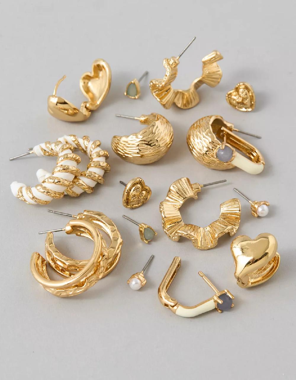 American Eagle AEO Stud & Hoop Earrings 9-Pack