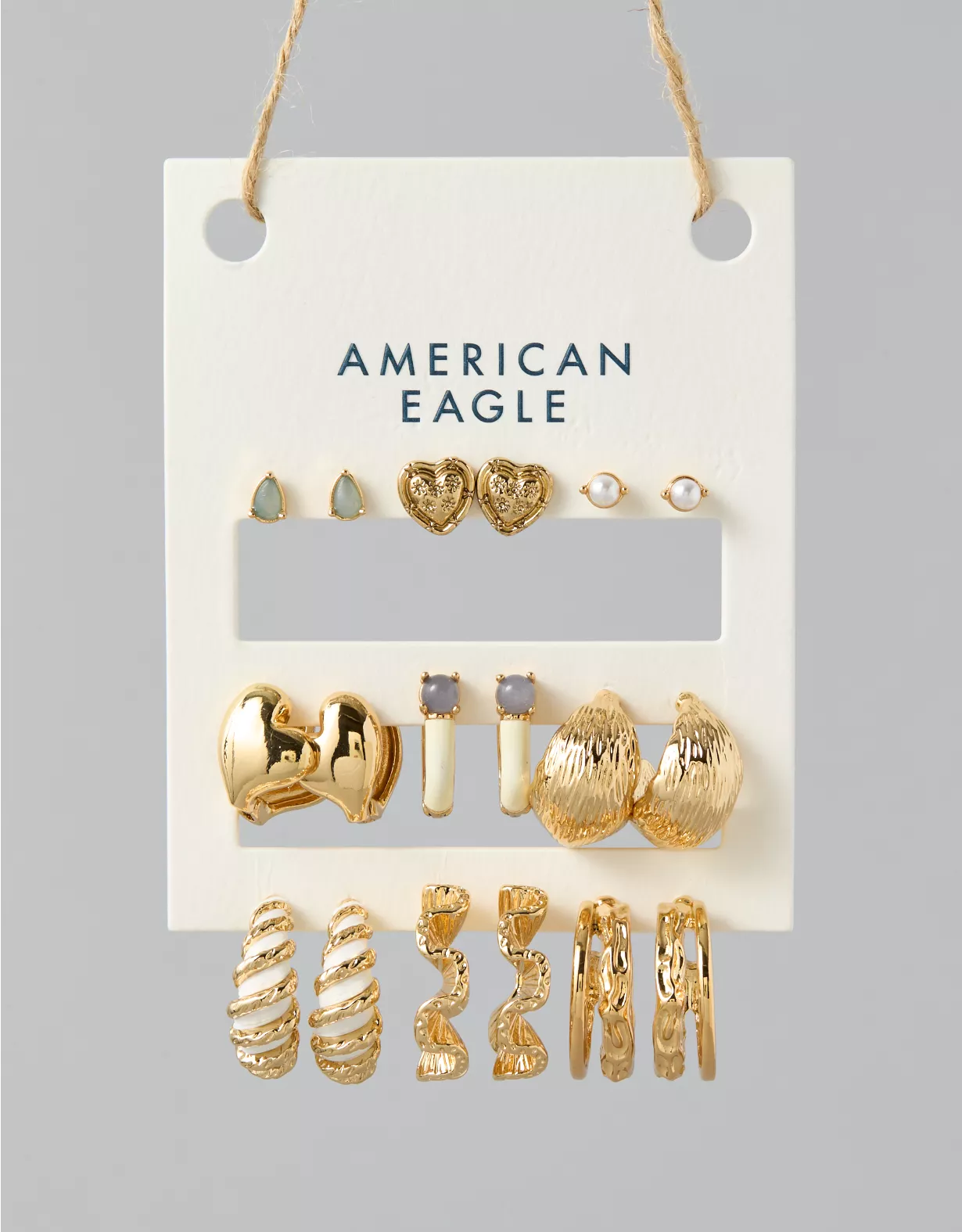 american eagle AEO Stud & Hoop Earrings 9-Pack