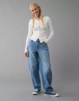 american eagle Low-Rise Baggy Jeans