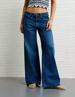 american eagle Women's Baggy Wide-Leg Jeans