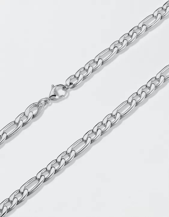 American Eagle West Coast Jewelry Polished Stainless Steel Figaro Chain Necklace