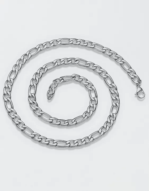American Eagle West Coast Jewelry Polished Stainless Steel Figaro Chain Necklace