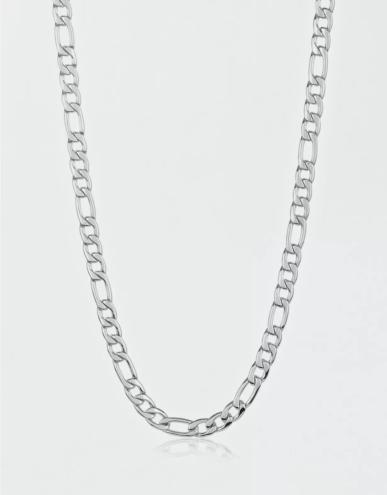 american eagle West Coast Jewelry Polished Stainless Steel Figaro Chain Necklace