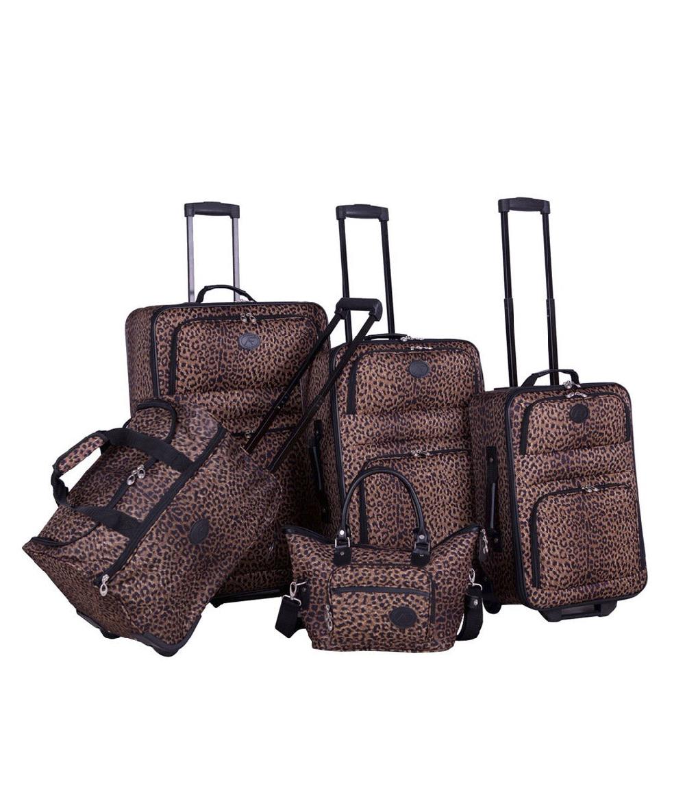 american flyer American Flyer Animal Print 5-Piece Luggage Set