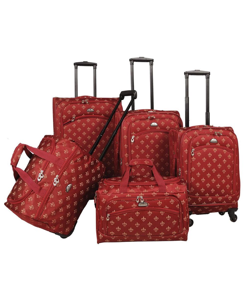 american flyer American Flyer Fleur de Lis 5-Piece Spinner Luggage Set