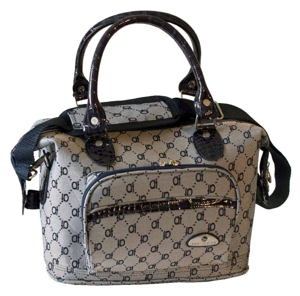 american flyer American Flyer Signature Cosmetic Satchel Tote Bag