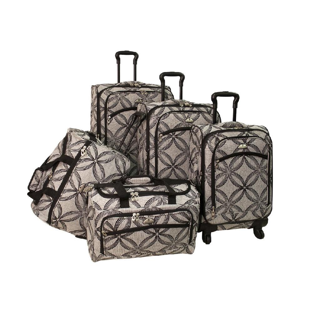 american flyer American Flyer Silver Clover 5-Piece Spinner Luggage Set