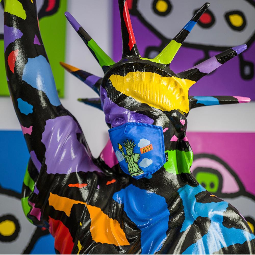 American Flyer Ed Heck Cityscapes Adult Face Mask & Travel Pouch