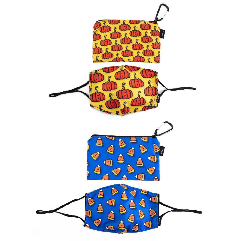 american flyer Ed Heck Halloween 4-Piece Adult Face Mask & Travel Pouch Set