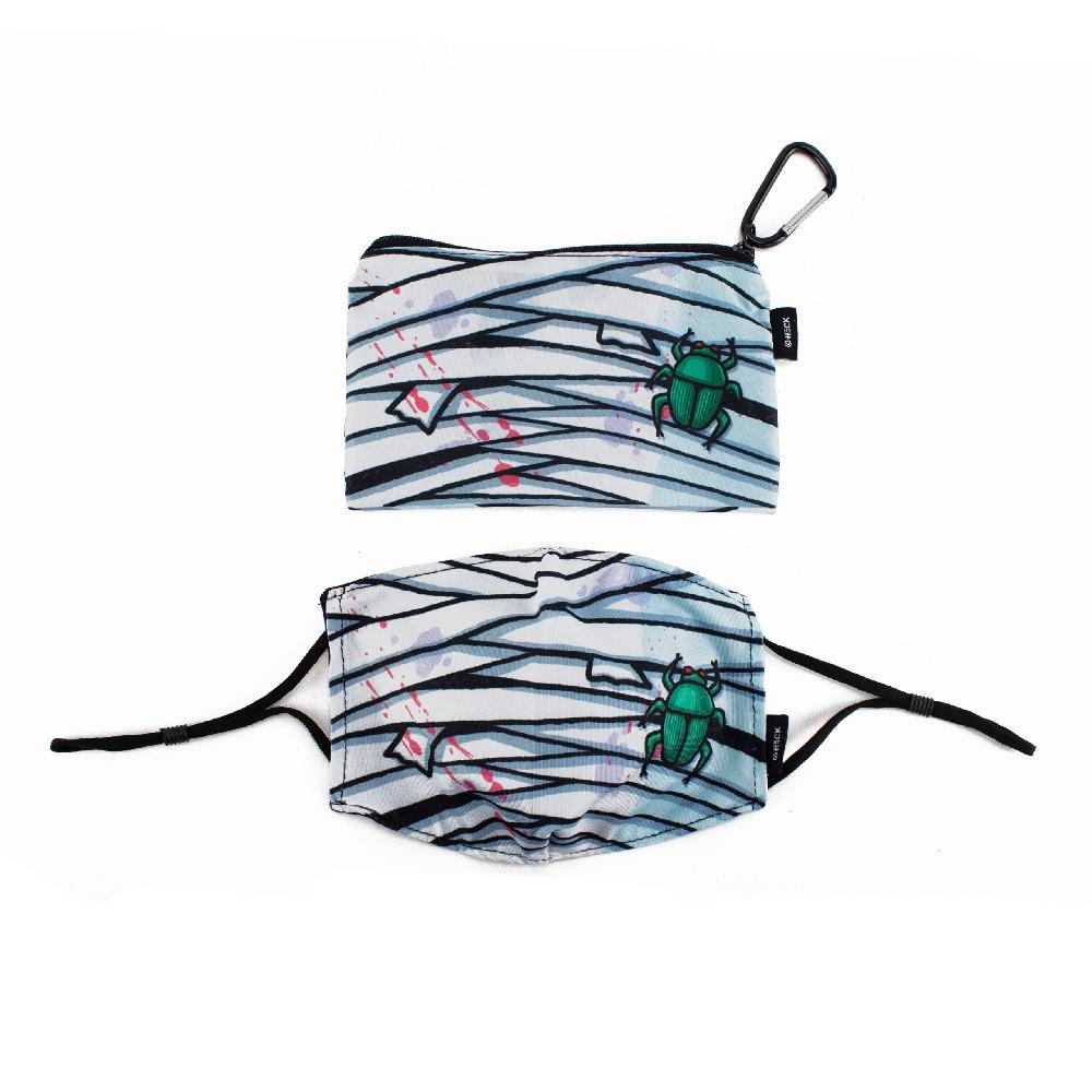 American Flyer Ed Heck Halloween Adult Face Mask & Travel Pouch