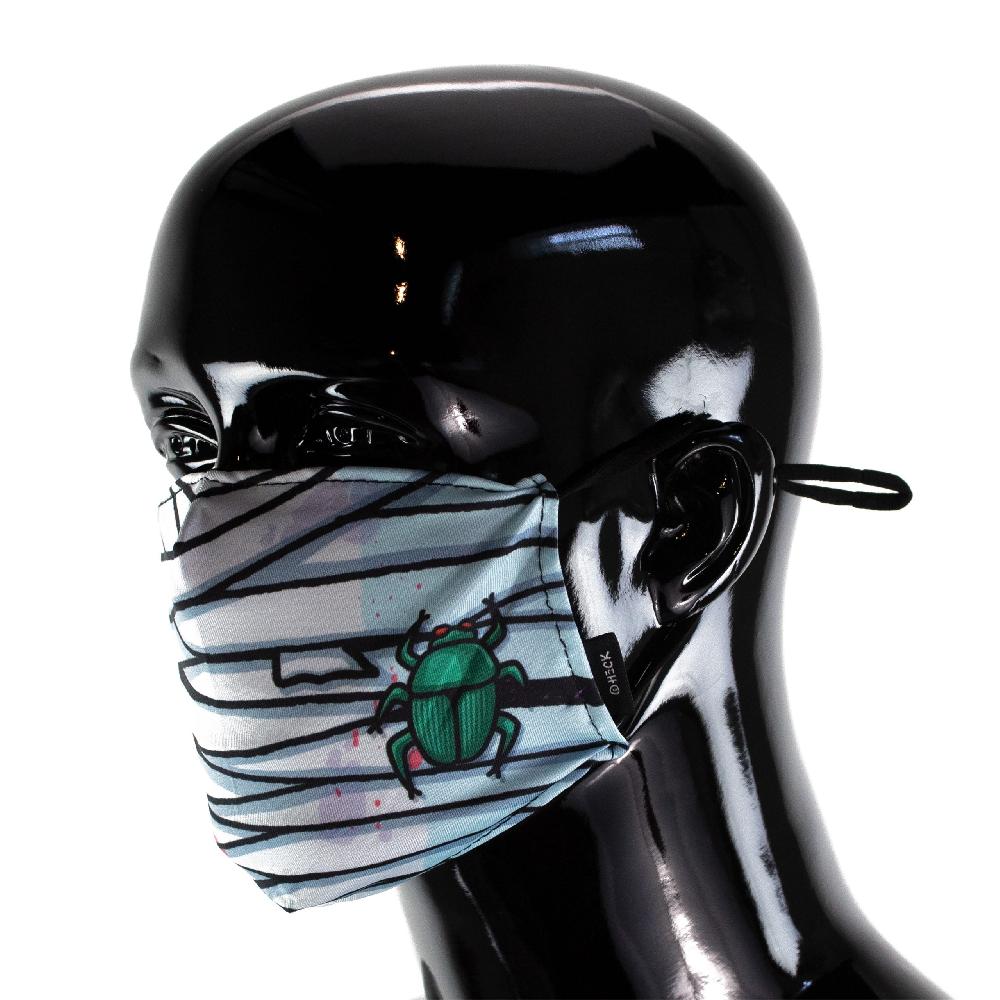 American Flyer Ed Heck Halloween Adult Face Mask & Travel Pouch