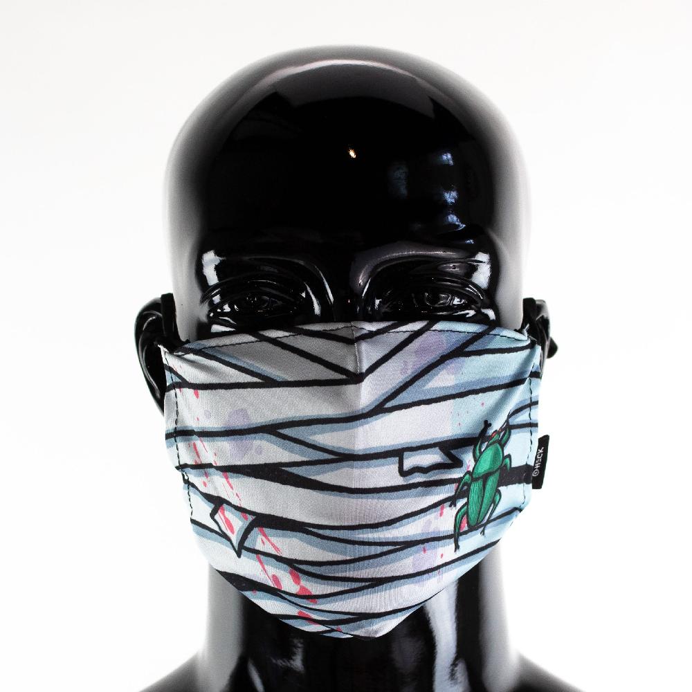 american flyer Ed Heck Halloween Adult Face Mask & Travel Pouch