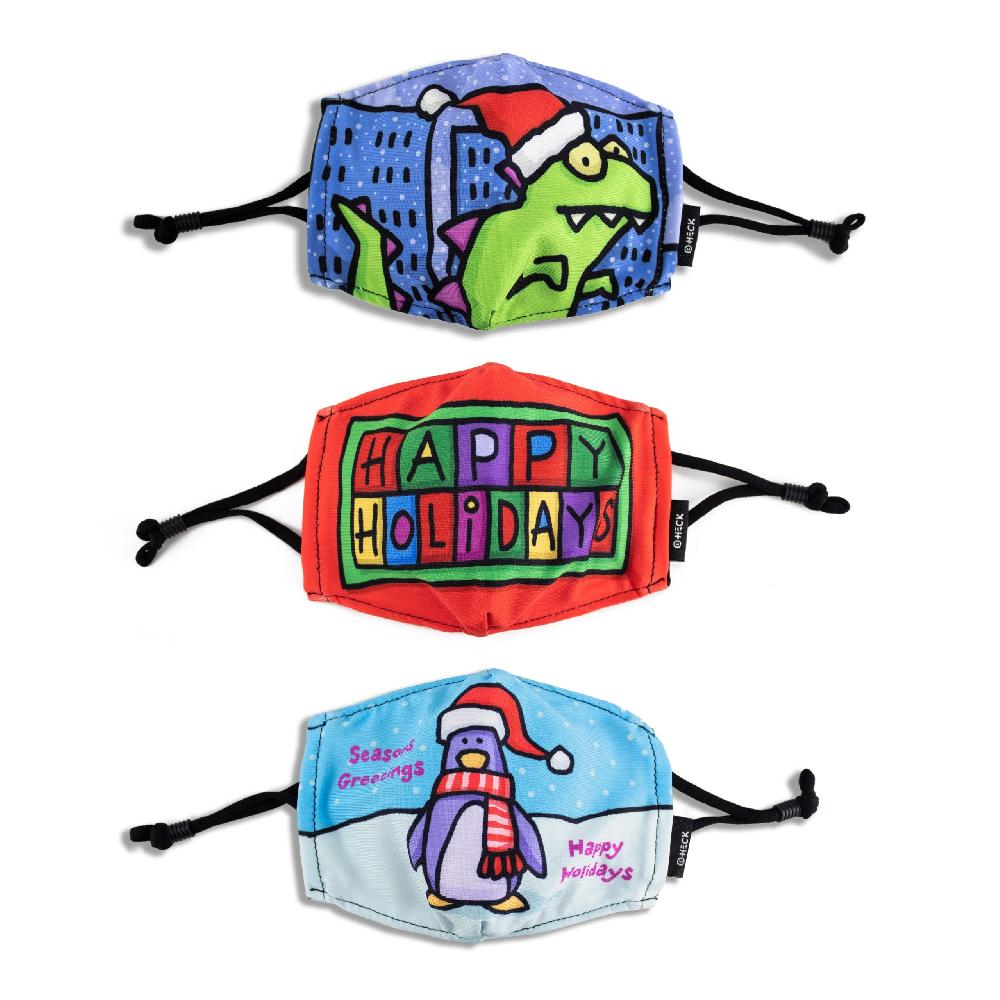 american flyer Ed Heck Holiday 3-Piece Children's Face Mask Set