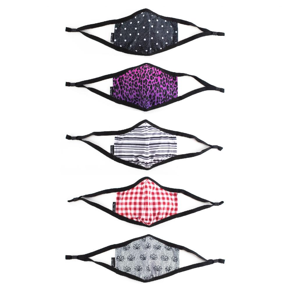 american flyer Jenni Chan Women's 5-Piece Reversible Face Mask Set