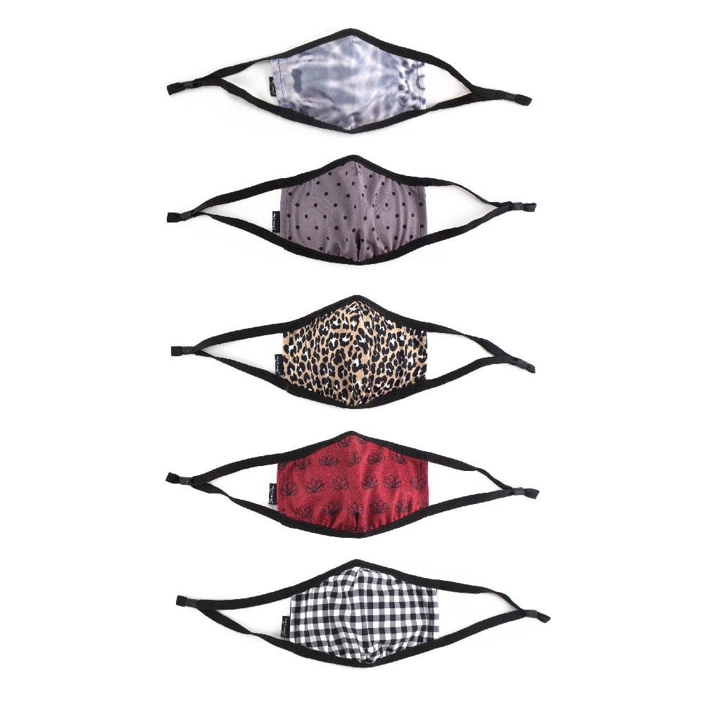 american flyer Jenni Chan Women's 5-Piece Reversible Face Mask Set