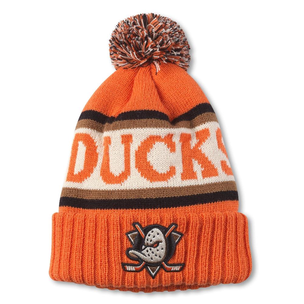 american needle Pillow Line Knit Pom Pom Beanie – Anaheim Ducks