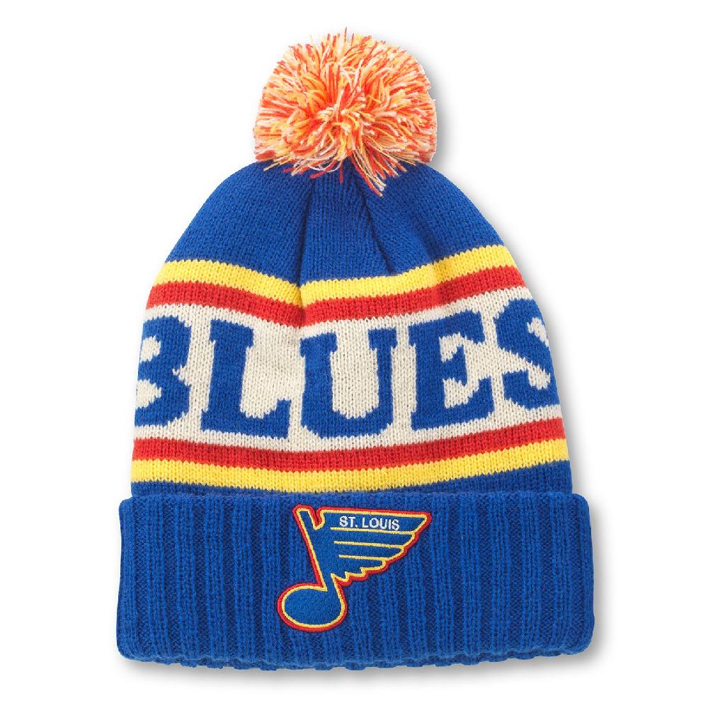 american needle Pillow Line Knit Pom Pom Beanie – St. Louis Blues