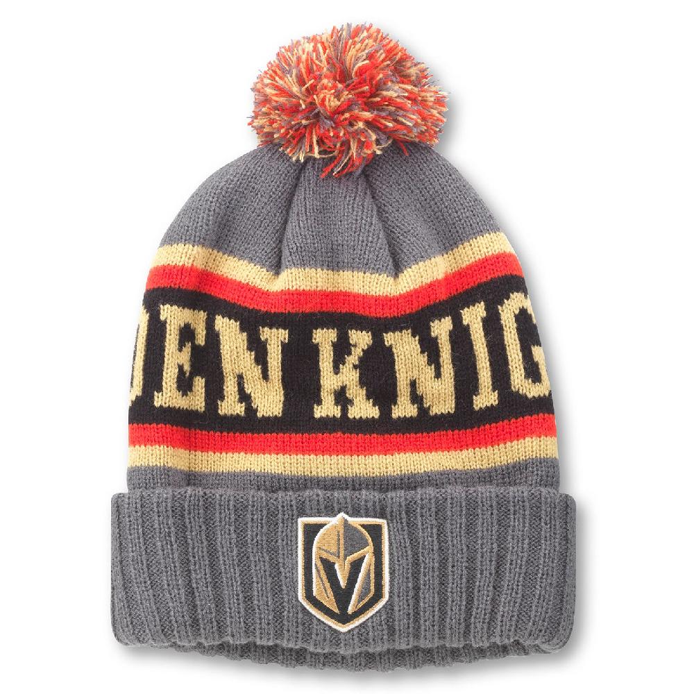 american needle Pillow Line Knit Pom Pom Beanie – Vegas Golden Knights