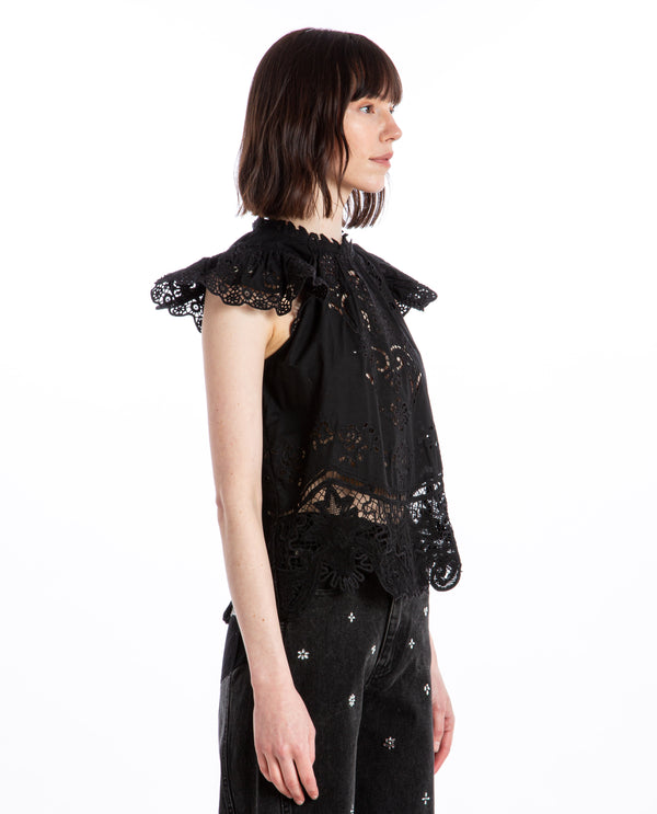 American Rag Cie Gianna Lace Flutter Sleeve Top – American Rag Cie