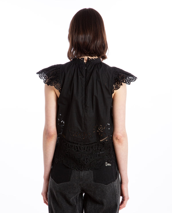 American Rag Cie Gianna Lace Flutter Sleeve Top – American Rag Cie