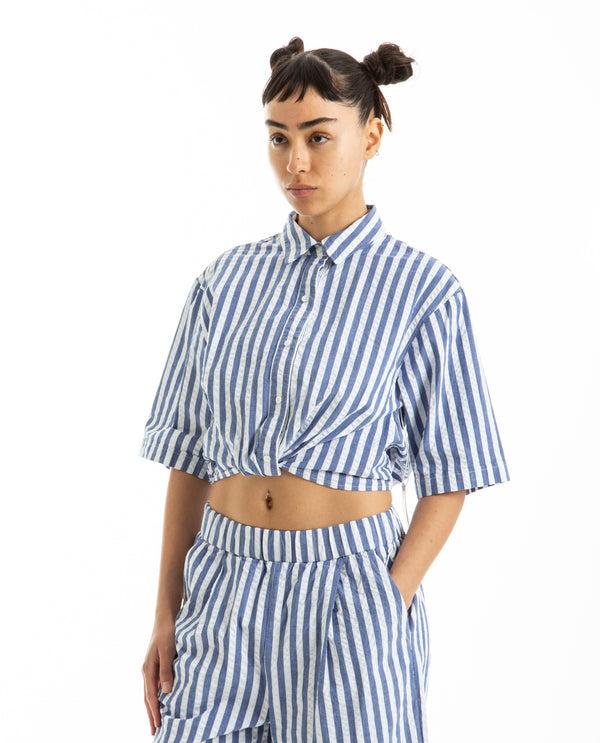 American Rag Cie Puckered Stripe S/S Cropped – American Rag Cie