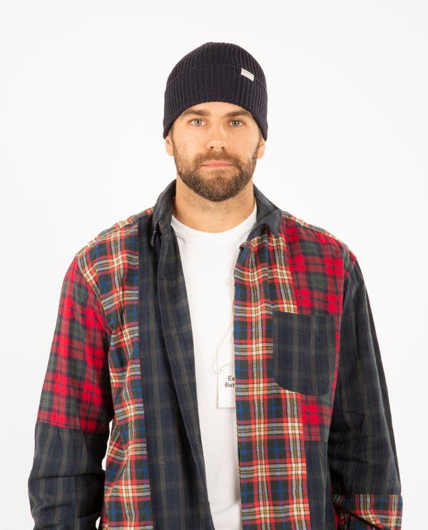 american rag cie Ribbed Beanie Dark Blue – American Rag Cie