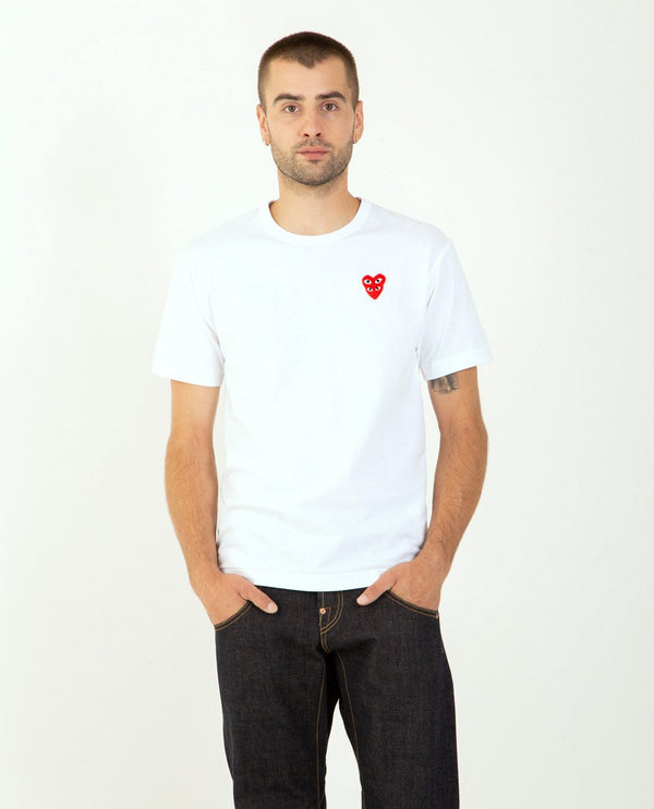 american rag cie Stacked Red Heart Tee White – American Rag Cie