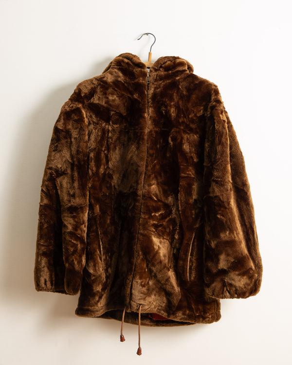 american rag cie Vintage Jordache Faux Fur Hooded Coat – American Rag Cie