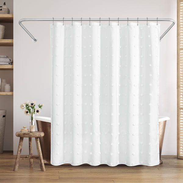Americanflat 71x71 Woven Linen Shower Curtain With Tassel Accents And 12 Grommets | – Americanflat