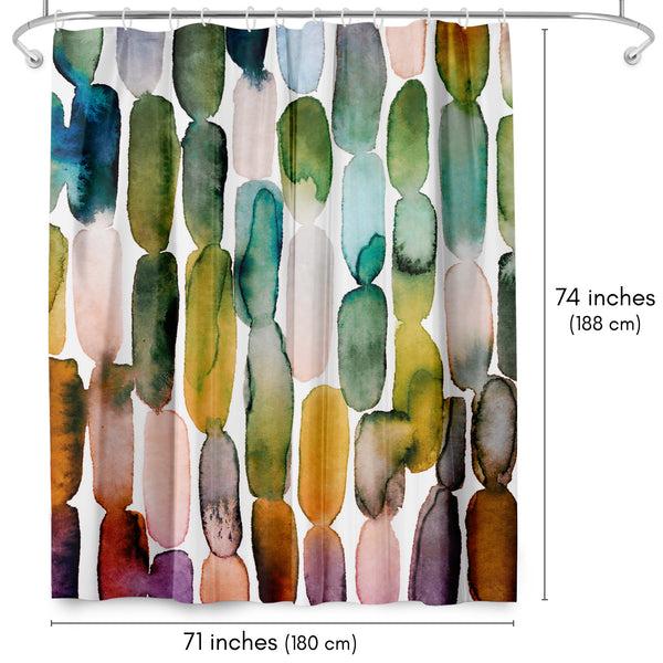 Americanflat 71x74 Abstract Shower Curtain With 12 Metal Grommets | Watercolor Stro – Americanflat