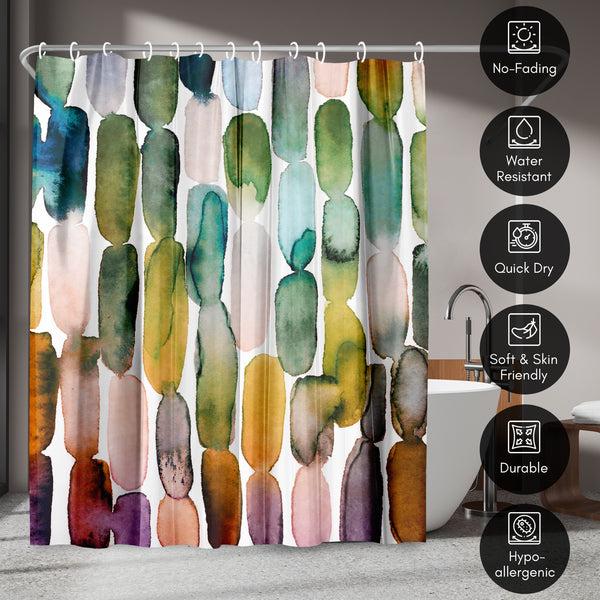 Americanflat 71x74 Abstract Shower Curtain With 12 Metal Grommets | Watercolor Stro – Americanflat