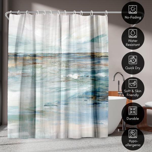 Americanflat 71x74 Abstract Shower Curtain With 12 Metal Grommets | Midnight Clear – Americanflat
