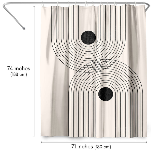 Americanflat 71x74 Abstract Shower Curtain With 12 Metal Grommets | Black Geometric – Americanflat