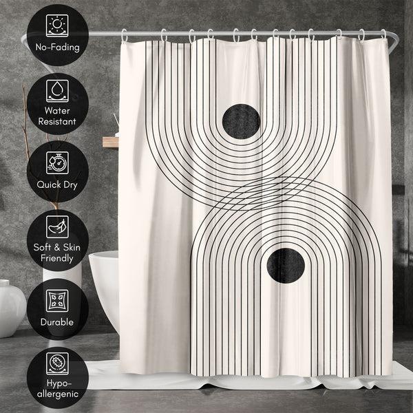 Americanflat 71x74 Abstract Shower Curtain With 12 Metal Grommets | Black Geometric – Americanflat