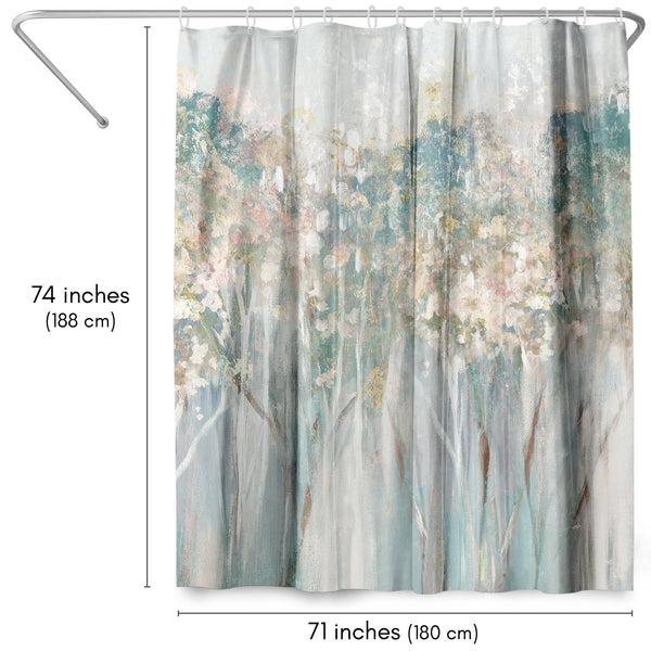 Americanflat 71x74 Abstract Shower Curtain With 12 Metal Grommets | Woodland-Inspir – Americanflat