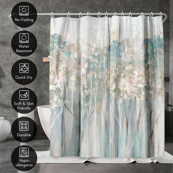 Americanflat 71x74 Abstract Shower Curtain With 12 Metal Grommets | Woodland-Inspir – Americanflat