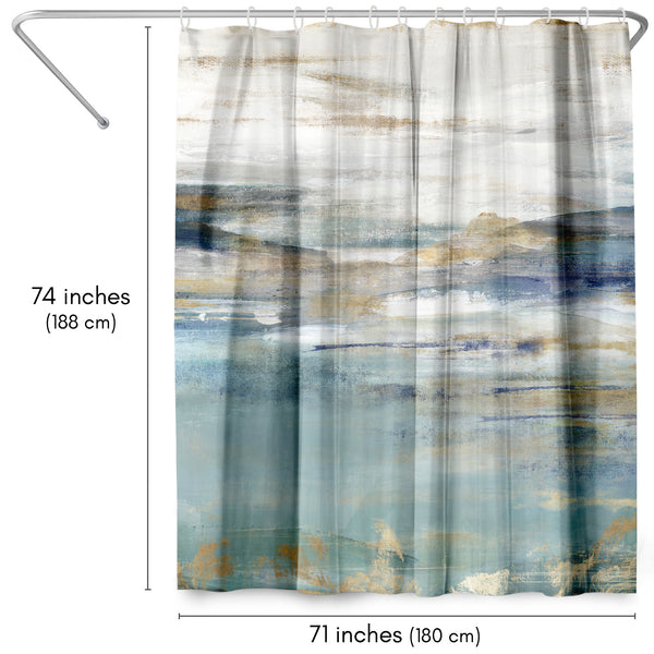 Americanflat 71x74 Abstract Shower Curtain With 12 Metal Grommets | Landscape-Inspi – Americanflat