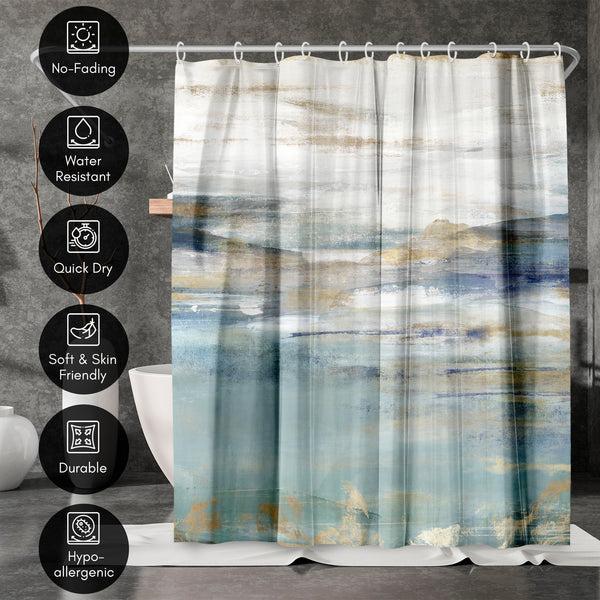 Americanflat 71x74 Abstract Shower Curtain With 12 Metal Grommets | Landscape-Inspi – Americanflat
