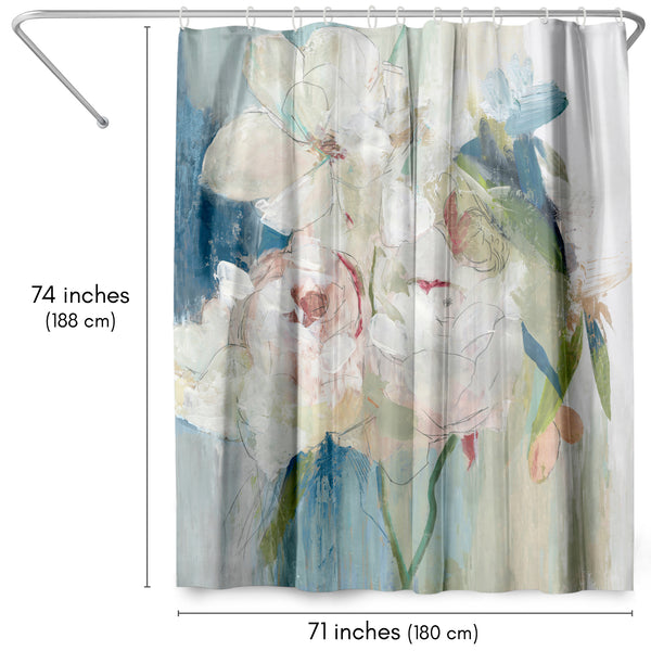 Americanflat 71x74 Abstract Shower Curtain With 12 Metal Grommets | Blissful Peony – Americanflat