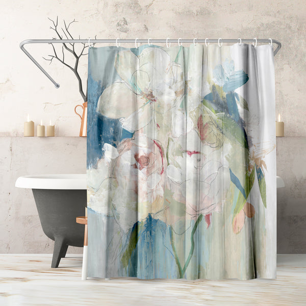 americanflat 71x74 Abstract Shower Curtain with 12 Metal Grommets | Blissful Peony – Americanflat americanflat 71x74 Abstract Shower Curtain with 12 Metal Grommets | Blissful Peony – Americanflat