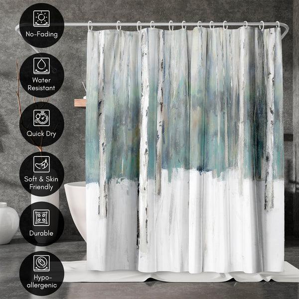 Americanflat 71x74 Abstract Shower Curtain With 12 Metal Grommets | Winters Trail – Americanflat
