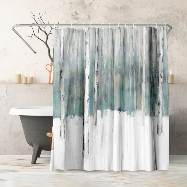 americanflat 71x74 Abstract Shower Curtain with 12 Metal Grommets | Winters Trail – Americanflat