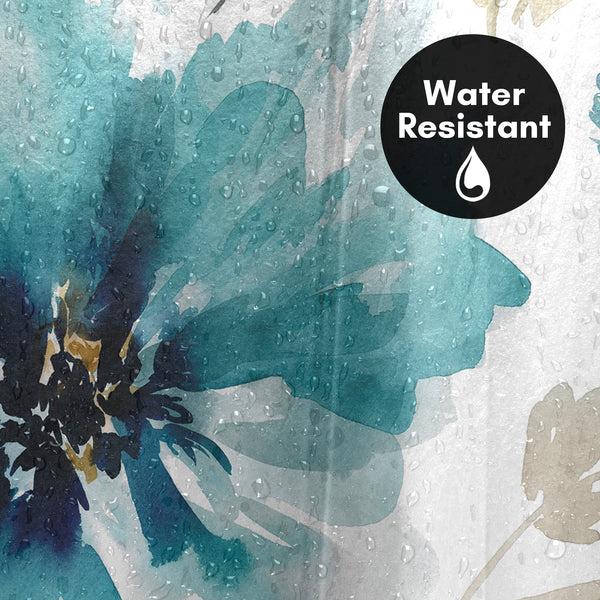 Americanflat 71x74 Abstract Shower Curtain With 12 Metal Grommets | Blue Floral – Americanflat